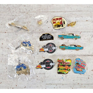 Vintage Lot Hot Rod Car Show Enamel Lapel Pins Cool Creek Nites Corvette Chevy